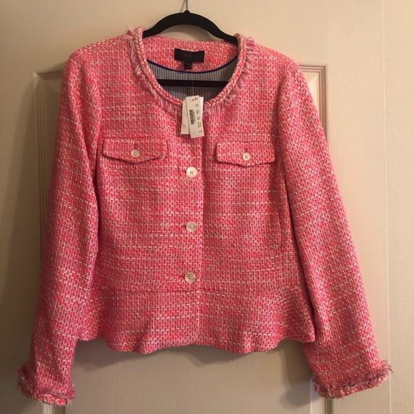 🎉HOST PICK🎉J. Crew Peplum Lady Jacket Neon Tweed - Picture 4 of 6